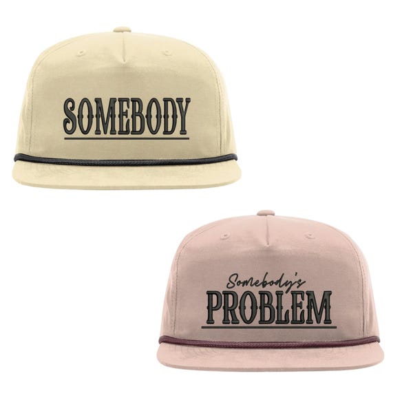 Couples Hat Embroidery Designs: Somebody's Problem & Regular (Digital Download)