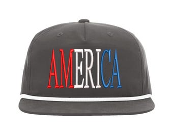 America Puff Embroidery Design for Hat (Digital Download)