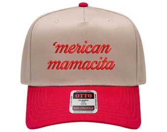 Arquivo de bordado grande "American Mamacita" para chapéu - Desenhos de bordado para chapéu