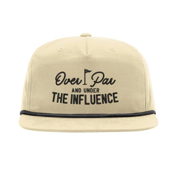Golf Hat Embroidery Design: "Over Par & Under Influence" (Digital File)