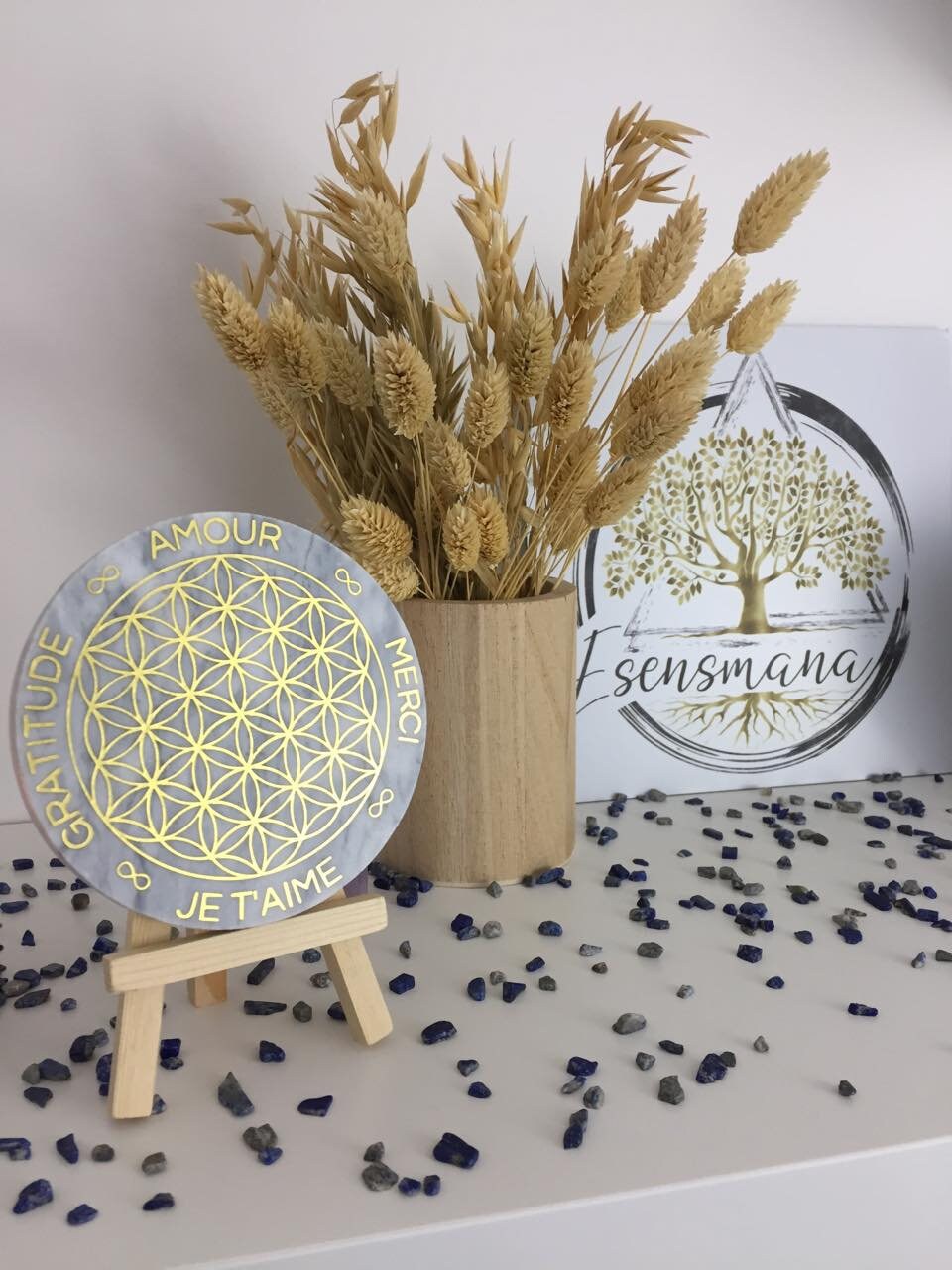 Plaque Marbre Dynamisante Fleur de Vie