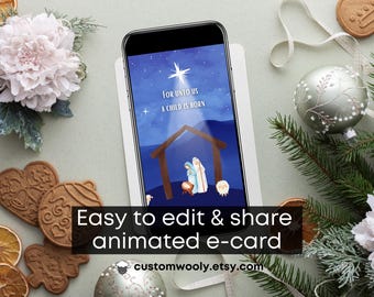 Tarjeta electrónica de la Natividad de Navidad: Nace un niño