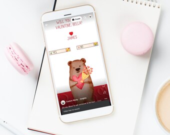 Lindo oso Pops Pregunta de San Valentín / Tarjeta electrónica