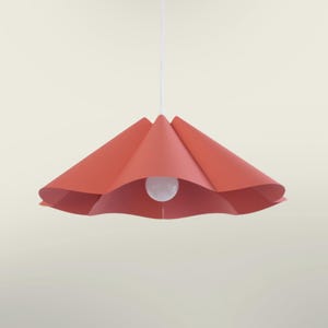 Luminária / Luminária / Luz / Abajur CHARLOTTE CORAIL / Papelão reciclado / papelão reciclado / papel abajur / luminária de papel / DIY
