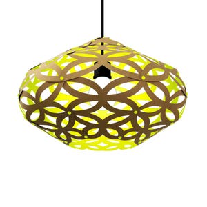Lámpara / Lámpara / Luz / CRAFT pantalla amarilla / Cartón reciclado / pantalla de papel / lámpara de papel / DIY