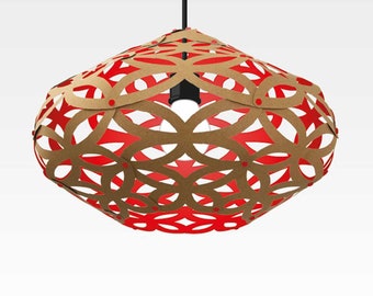 CRAFT red lampshade / Recycled cardboard/ lampshade paper / paper lamp / DIY