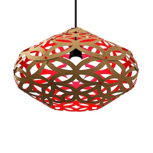 Luminária / Luminária / Luz / LumináriaAbat-jour CRAFT vermelho / Papelão reciclado / Papel para abajur / Luminária de papel / DIY