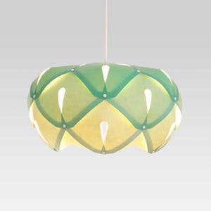 Lámpara / Lámpara / Luz / Pantalla verde CYNARA / Cartón reciclado / Pantalla de papel / Lámpara de papel / DIY