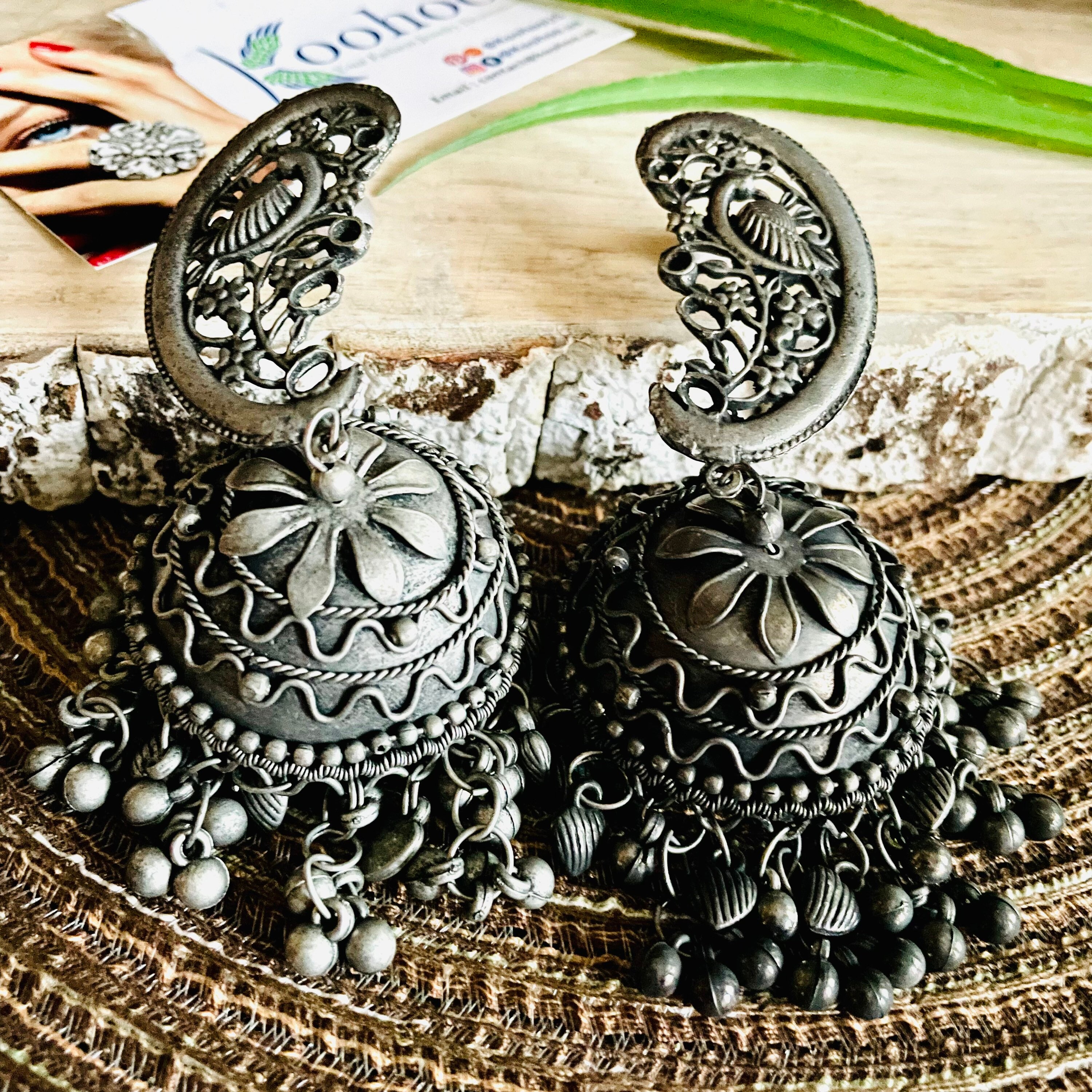 Oxidized Silver Plated Handmade Big Jhumka Jhumki Earrings Jewelry for  Women HAFZ40 - Etsy