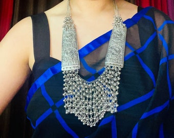 Oxidized Silver Statement Necklace: Indian Bell Jewelry