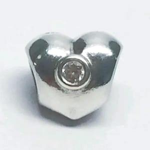 Pandora Retired Heart Clear CZ Authentic Puffy Heart Charm Authentic