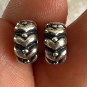 Pandora Retired Spacers Heart Bead Vintage Charms Authentic Free Ship