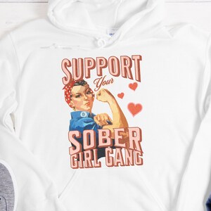 Addiction Recovery Unisex Hoodie | Inspiring Sobriety | AA 12  Alcoholics Anonymous, 12 Steps, , Support Your Sober Girl Gang