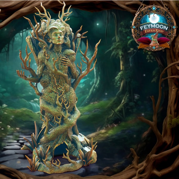 Dryad Miniature - FatesEnd Feymoon D&D 5e Dungeons and Dragons Fantasy RPG Roleplaying Game Tabletop Gaming Beautiful Tree Fairy Spirit Fey