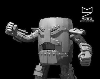 Keg Golem Miniature - mz4250 - D&D Dungeons and Dragons Fantasy RPG Tabletop Games Mini 28mm 1&quot; Animated Pub Monster Beer Keg Barrel