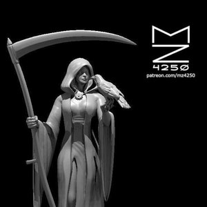 Raven Queen Miniature - mz4250 - Mage Wizard Warlock Sorceress Elf Female D&D Dungeons and Dragons Fantasy RPG Tabletop Games Mini 28mm 1&quot;