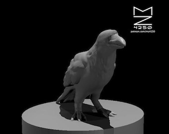Raven Mini - mz4250 - D&D Pathfinder Fantasy RPG Tabletop Roleplaying Games 28mm Scale Miniature - 0 Challenge Rating Monster Familiar Bird