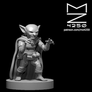 Mannelijke Goblin Wizard Miniatuur - mz4250 - Fantasy RPG Tafelblad Roleplaying Games Sorcerer Mage Warlock Karakter Mini 28mm 1" Schaal