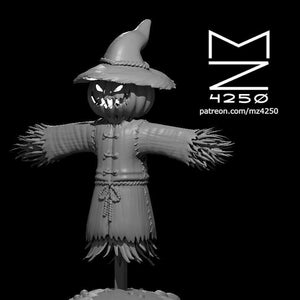 Scarecrow Mini - mz4250 - D&D Pathfinder Fantasy RPG Tabletop Gaming 28mm Scale Miniature - Monster Halloween Pumpkin Head Jack-o-Lantern