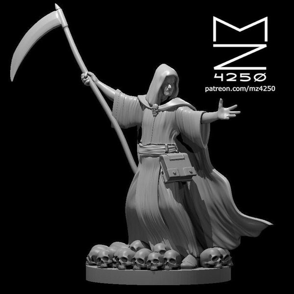 Male Necromancer Miniature - mz4250 - D&D DnD 5e Dungeons and Dragons Pathfinder Wargames Fantasy RPG Tabletop Mini 28mm 1" Sorcerer Wizard