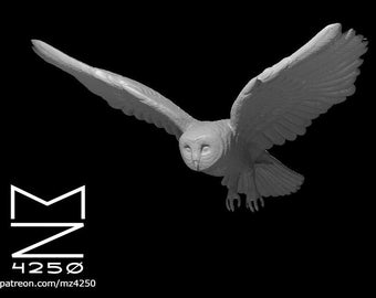 Owl Mini w/ Stand- mz4250 - D&D Pathfinder Fantasy RPG Tabletop Roleplaying Games 28mm Scale Miniature - 0 Challenge Rating Monster Familiar
