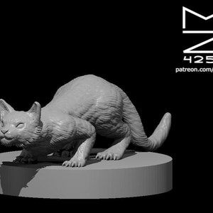 Cat Mini - mz4250 - D&D Pathfinder Fantasy RPG Tabletop Roleplaying Games 28mm Scale Miniature - 0 Challenge Rating Monster Familiar Kitty