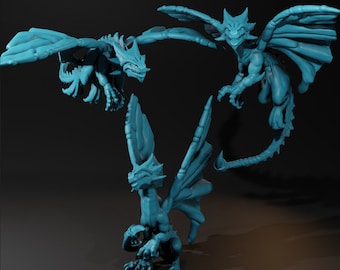 Faerie Dragon Mini - Velrock Art Miniatures - 3D Printed 28mm Scale RPG Fantasy Tabletop Gaming DnD Familiar Animal Guardian