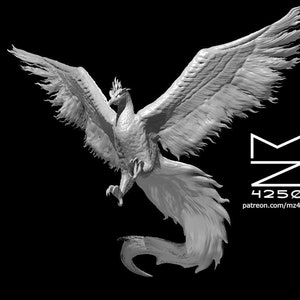 Mini oiseau de feu - mz4250 Jeux de rôle sur table D&D Fantasy RPG échelle 28 mm Phoenix créature volante mythique ailes de flammes miniatures