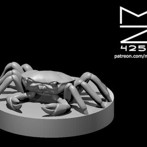 Crab Mini - mz4250 - D&D Fantasy RPG Tabletop Roleplaying Games 28mm Scale Miniature - 0 Challenge Rating Monster Familiar Crustacean