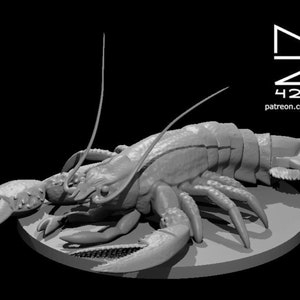 Giant Lobster Miniature - mz4250 - D&D Dungeons and Dragons Fantasy RPG Tabletop Games Mini 28mm 1&quot; Monster Sea Creature Lobster Shellfish