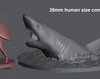 Giant Shark in Water Mini - Mz4250 D&D Pathfinder Fantasy RPG