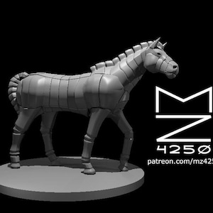Clockwork Horse Mini - mz4250 - D&D Pathfinder Fantasy RPG Tabletop Roleplaying Games 28mm Scale Miniature - Mechanical Steampunk Horse