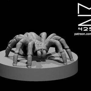 Giant Spider Mini - mz4250 - Tarantula D&D Monster Challenge Pathfinder Fantasy RPG Tabletop Roleplaying Games Miniature 28mm Scale 2&quot; Base
