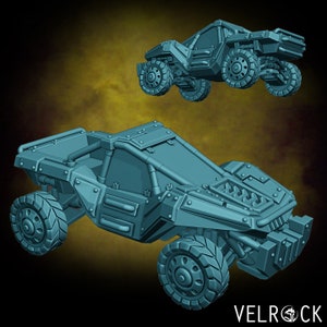 Tempest Guardsmen Mudrunner Buggy - Velrock Art Miniatures - 3D Printed 28mm Scale - Sci-Fi RPG Tabletop Wargame Mini Troop Warthog Vehicle