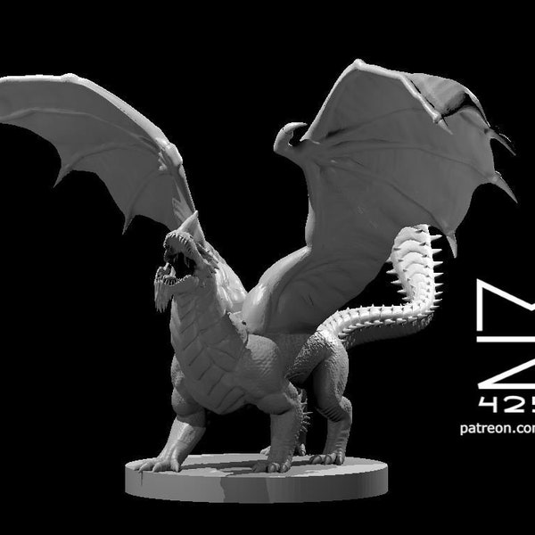 Winged Guard Drake Mini - mz4250 - D&D Pathfinder Fantasy RPG Tabletop Roleplaying Game 28mm Scale Miniature Small Dragon Familiar Guardian