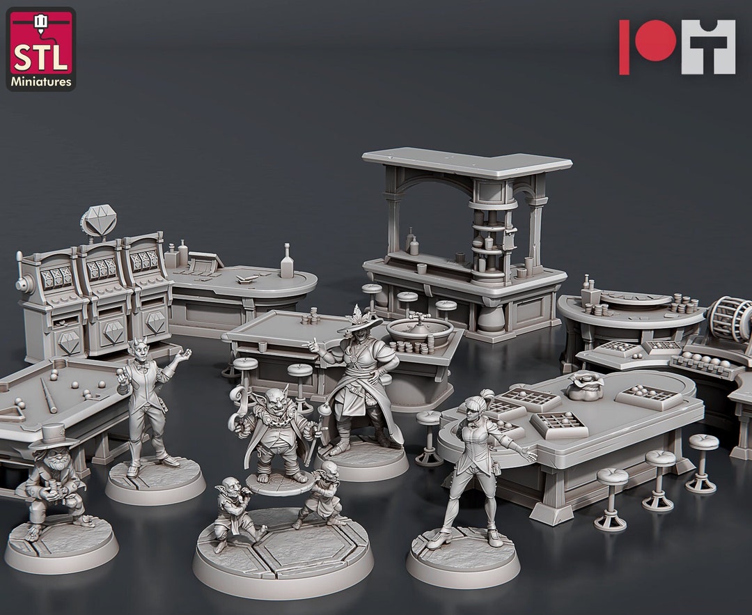 Casino Set STL Miniatures RPG Wargames Tabletop Gaming Dnd Mini