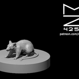Rat Mini - mz4250 - D&D Pathfinder Fantasy RPG Tabletop Roleplaying Games 28mm Scale Miniature - 0 Challenge Rating Monster Familiar Mouse
