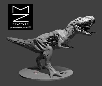 Tyrannosaurus Zombie Mini - mz4250 - D&D Pathfinder Fantasy RPG Tabletop Roleplaying Games 28mm Miniature Dinosaur Zombie Monster T-Rex