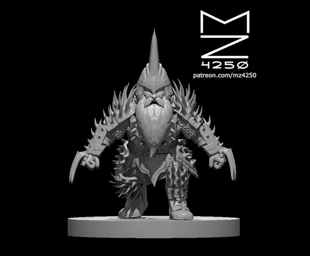 Male Dwarf Berserker Mini - Mz4250 - D&D Fantasy RPG Tabletop