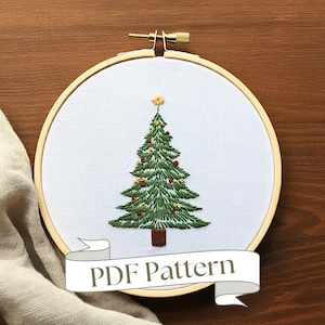 Simple Christmas Tree Embroidery Pattern PDF Christmas Embroidery Design Beginner Christmas Embroidery Pattern Hand Embroidery Pattern Easy