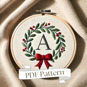Patrón de bordado de alfabeto completo Patrón de bordado de alfabeto floral Letras de bordado floral Bordado DIY Bordado inicial Fácil PDF