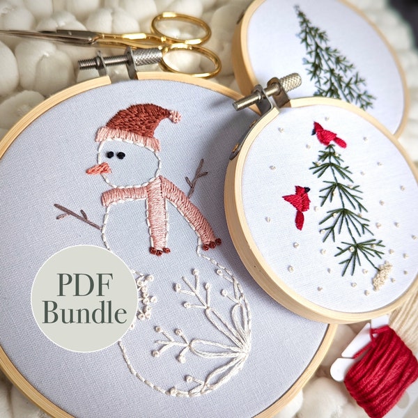 PDF Pattern Bundle | Christmas Bundle Embroidery Patterns PDF