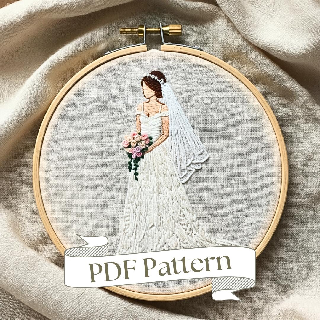 Wedding Dress Embroidery Pattern: Bride DIY Design (PDF Pattern) - Etsy