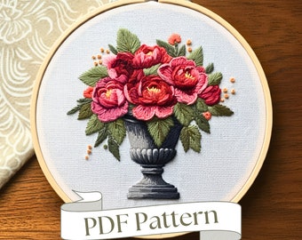 Rose Embroidery Pattern: Easy Floral DIY Design (PDF Pattern)