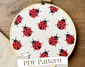 Patrón de bordado a mano de mariquita: Diseño de insecto DIY (Patrón PDF)