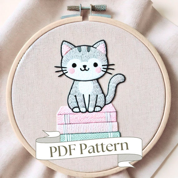 Hand Embroidered Cats Under The Stars Patches Hand Embroidered Cats Under The Stars Patches