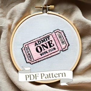 Book Embroidery Design Book Lover Embroidery Bookish Embroidery Book Hand Embroidery PDF Pattern DIY Embroidery Hand Embroidery Design