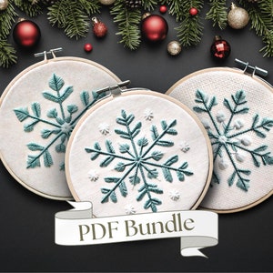 Snowflake Embroidery Pattern: Winter Christmas Design (PDF Pattern)