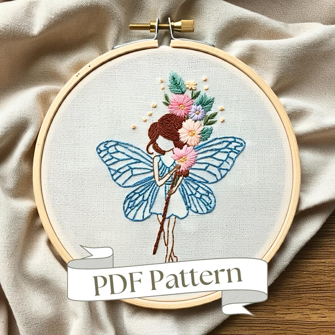 Fairy Hand Embroidery Pattern Fantasy Embroidery Pattern Mythical ...