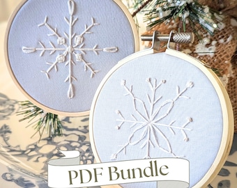 Beginner Snowflake Embroidery Patterns PDF Christmas Embroidery Pattern Winter Embroidery Pattern Easy Embroidery Pattern Embroidery Pattern